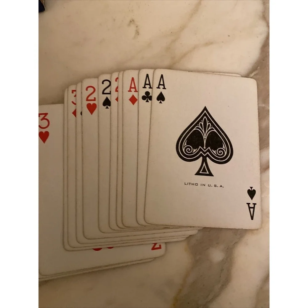 US Army Playing Cards Blue Recreation Centers Regular Vintage Plastic Coated USA